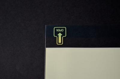N-24【長3】印刷透明封筒 OPP 50μ イエローベタ 切手/筆記可 静電気防止テープ付 折線付