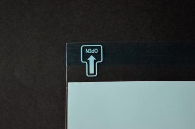 N-26【長3】印刷透明封筒 OPP袋 50μ ブルーベタ 切手/筆記可 静電気防止テープ付 折線付